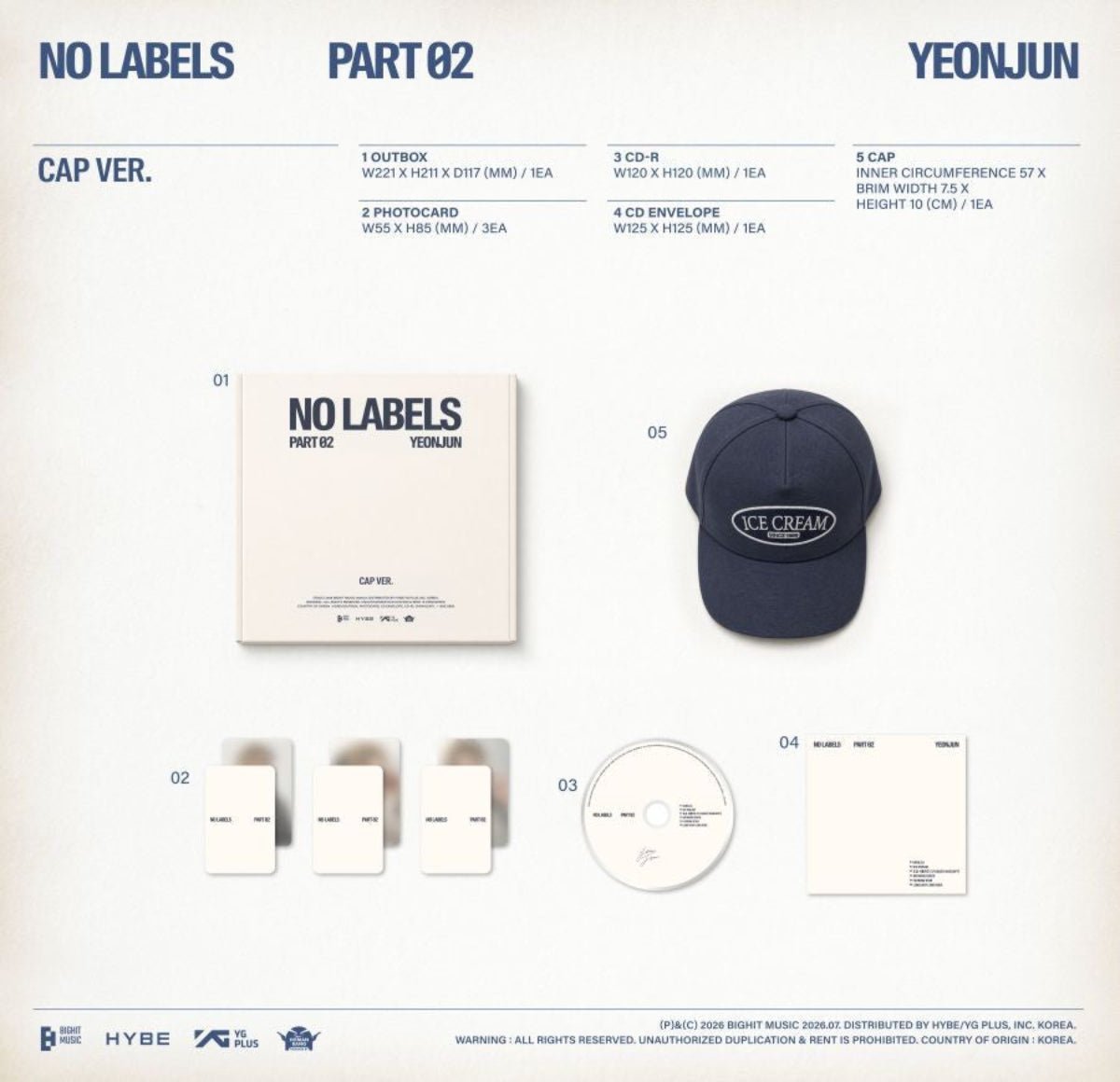 (Pre Order) Yeonjun - No Labels: Part 02 - Cap Ver. - KPop Idol
