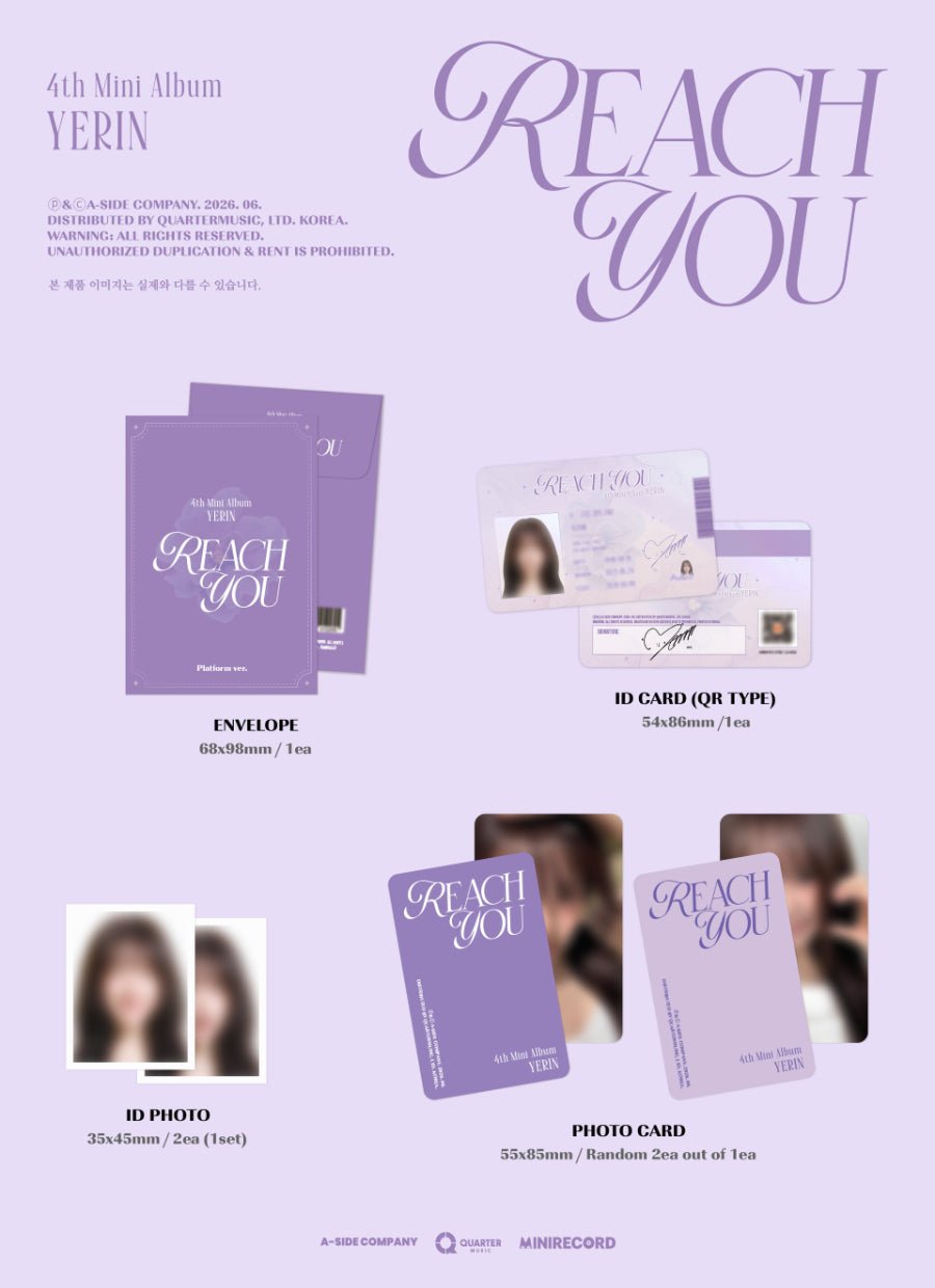 (Pre Order) Yerin - Reach You: Platform Ver. - KPop Idol