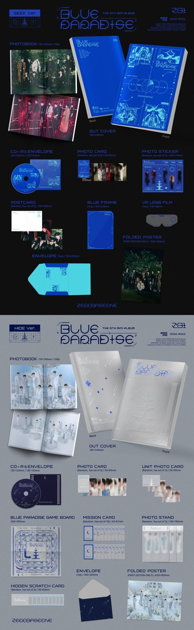 (Pre Order) Zerobaseone - Blue Paradise (version choice) with Soundwave POB - KPop Idol