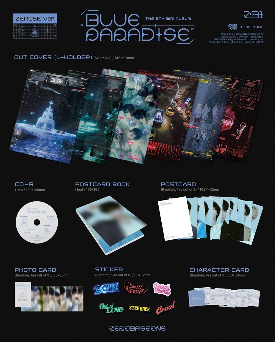 (Pre Order) Zerobaseone - Blue Paradise (Zerose Version) with Soundwave POB - KPop Idol