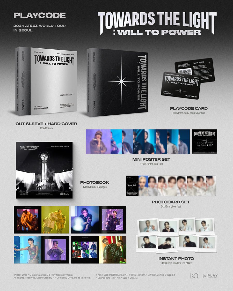 (Pre Order)Ateez World Tour - Towards the Light: Will to Power in Seoul Playcode with Yes24 POB - KPop Idol