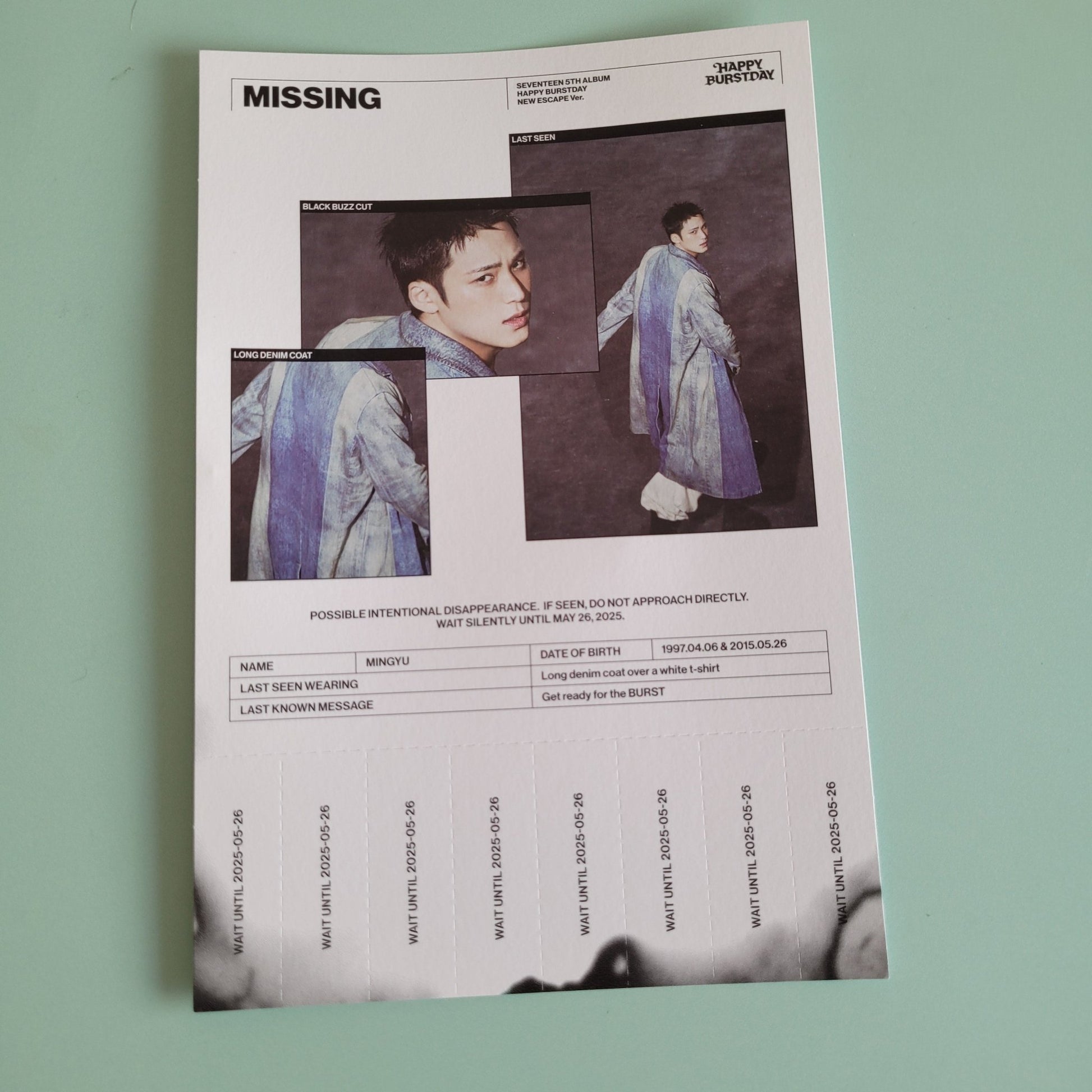 Seventeen - Happy Burstday A5 Mini Poster - Mingyu - KPop Idol