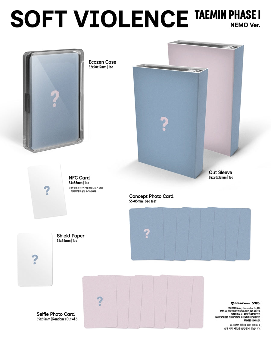 (Pre Order) Taemin - Phase 1: Soft Violence - Nemo Album