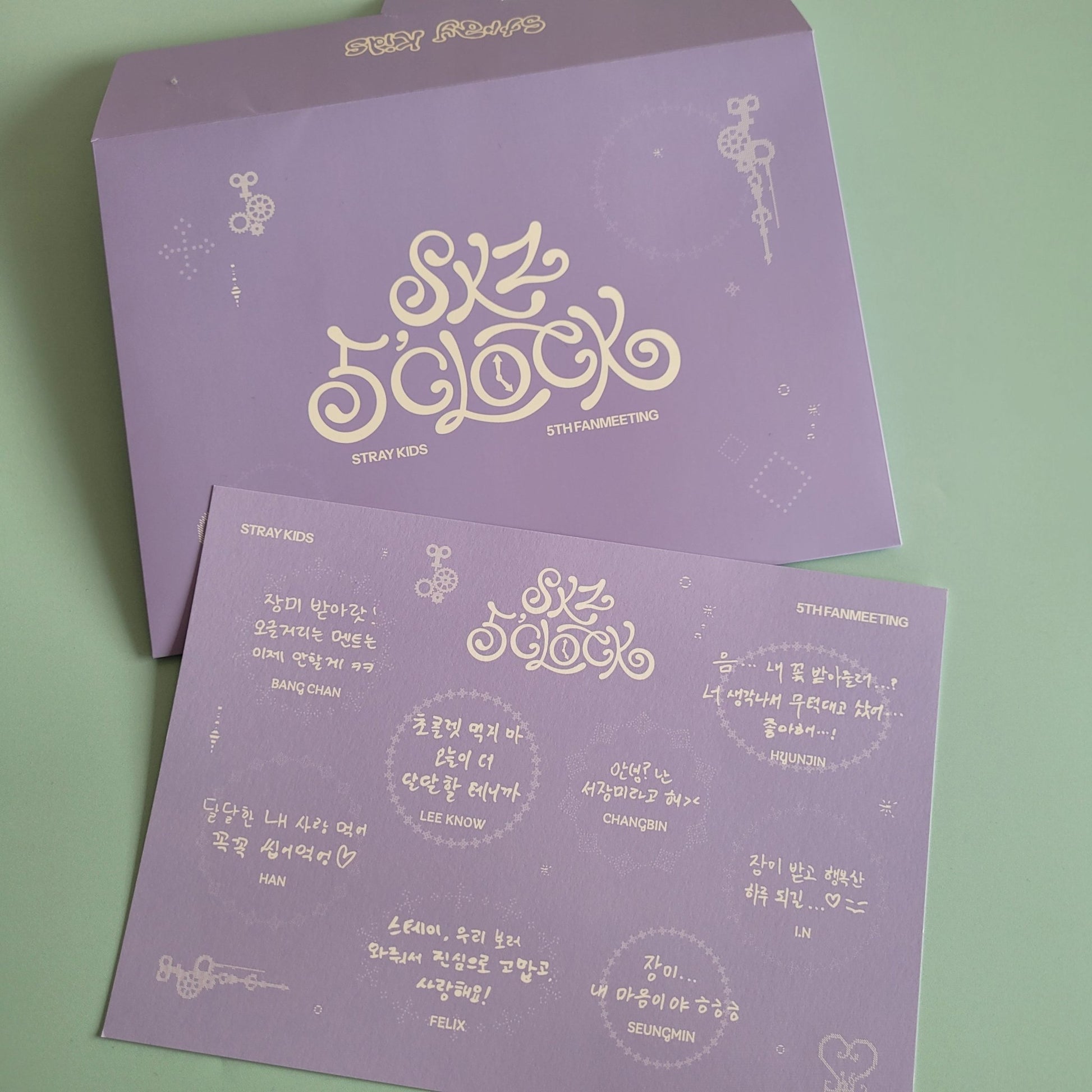 Stray Kids 5 Clock Fan Meet VIP Merch - Message Card - KPop Idol