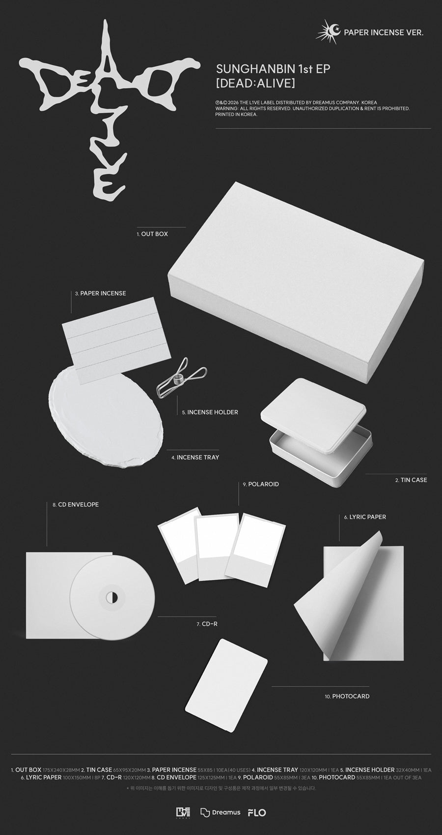 (Pre Order) Sung Hanbin - Dead:Alive - Paper Incense Ver.