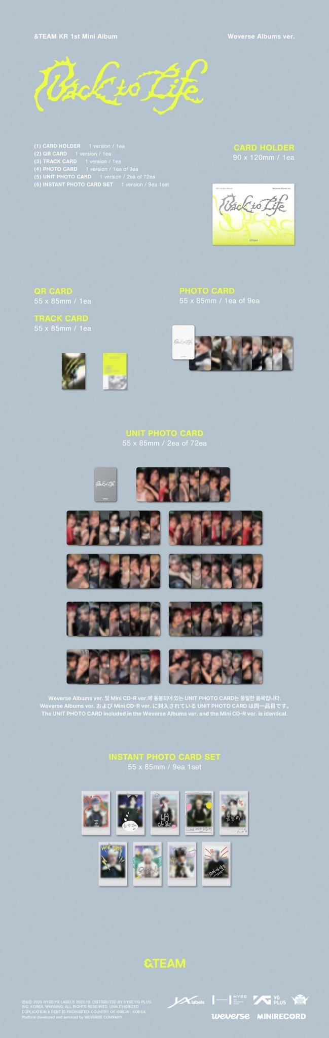 &Team KR - Back to Life: Photocard Box Weverse Album - KPop Idol