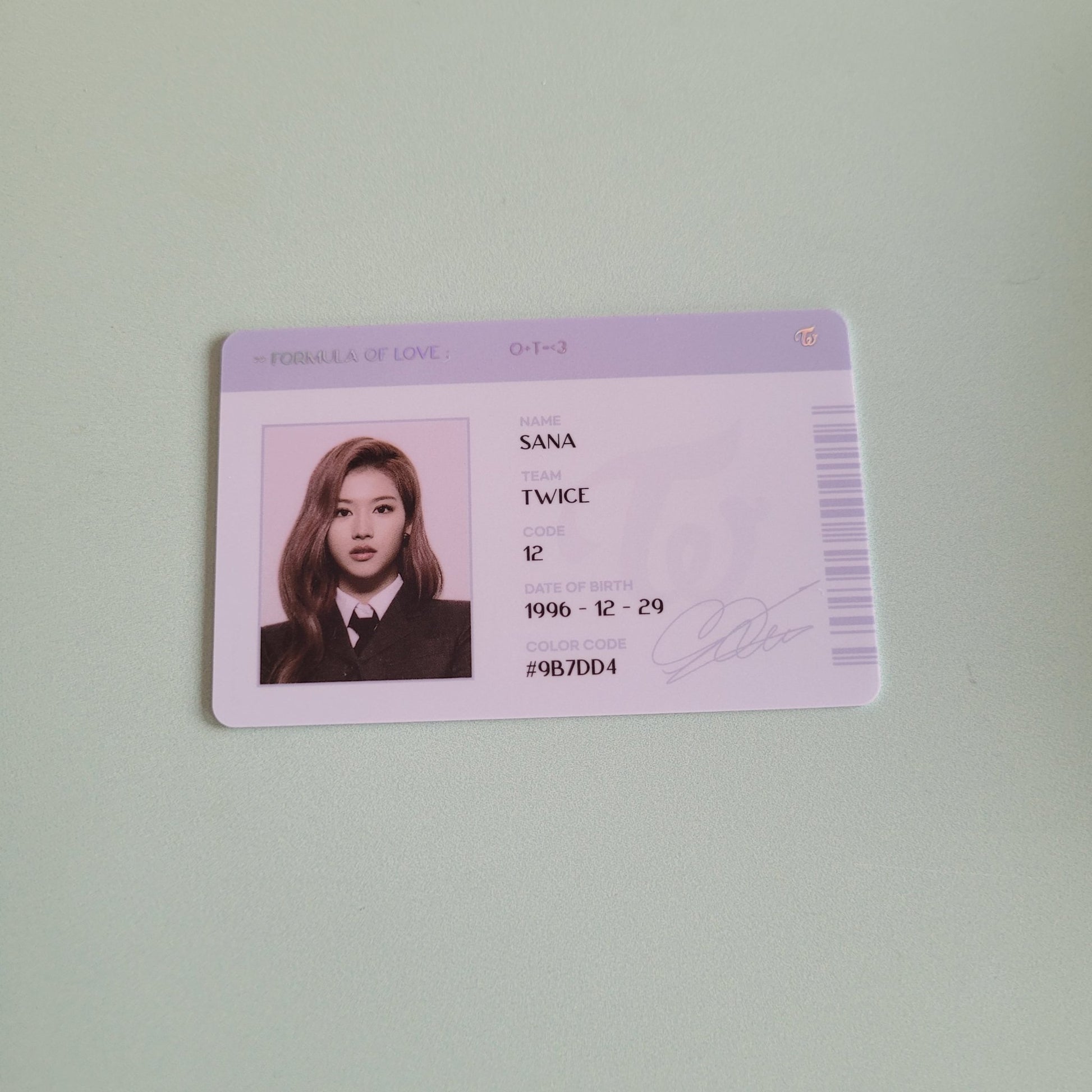 Twice - Formula Of Love ID Card - Sana - KPop Idol