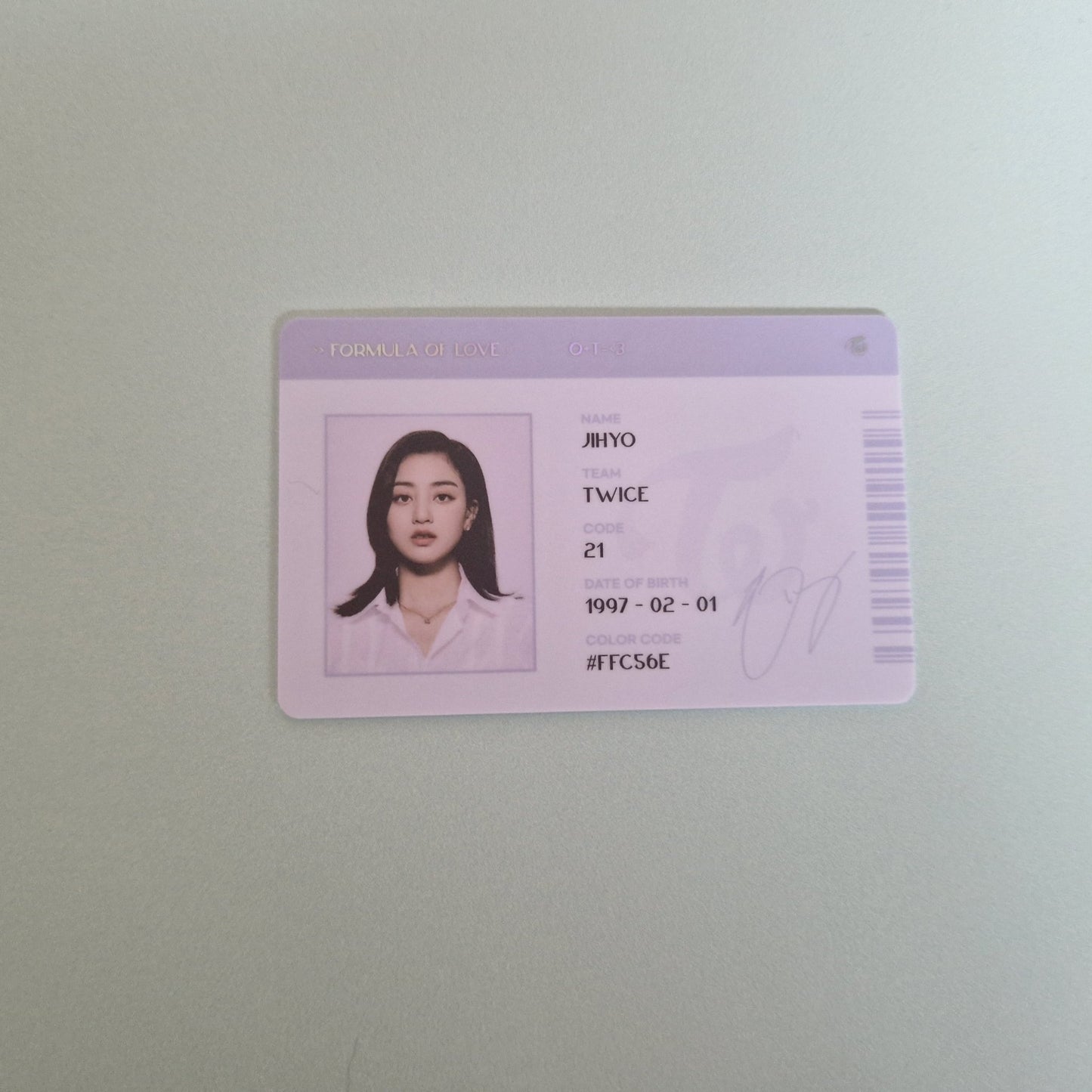 Twice Jihyo Formula Of Love ID Card - KPop Idol