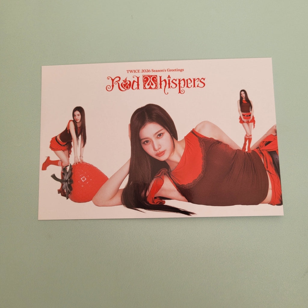 Twice - Season's Greetings 2026: Red Whispers Postcard - KPop Idol