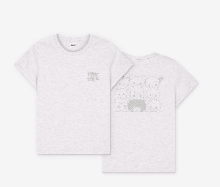 ⏳ Twice - Twice the Thrill Pop Up Official MD: T-SHIRT (Gray) - Small - KPop Idol