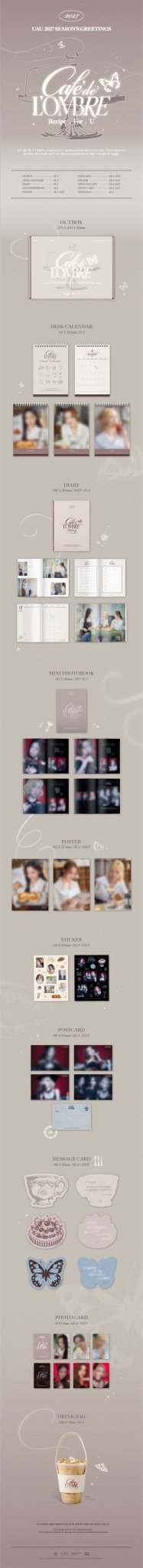 ⏳UAU - Season's Greetings 2027: Cafe De L'Ombre - KPop Idol