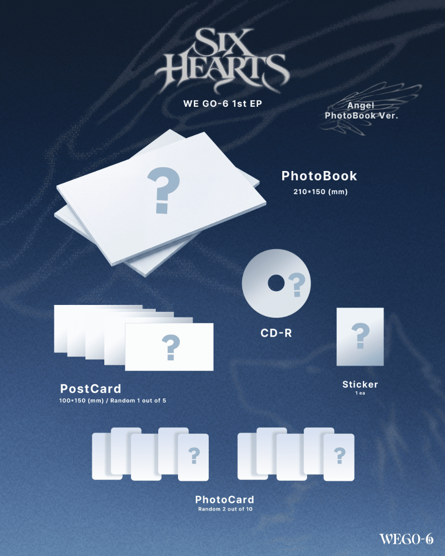 ⏳ We Go-6 - Six Hearts: Angel Photobook Ver. - KPop Idol