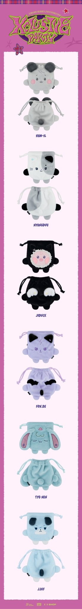 Xdinary Heroes - 2nd Fanmeeting Xclusive Party Official MD: Xdinary Monsters STRING POUCH - KPop Idol