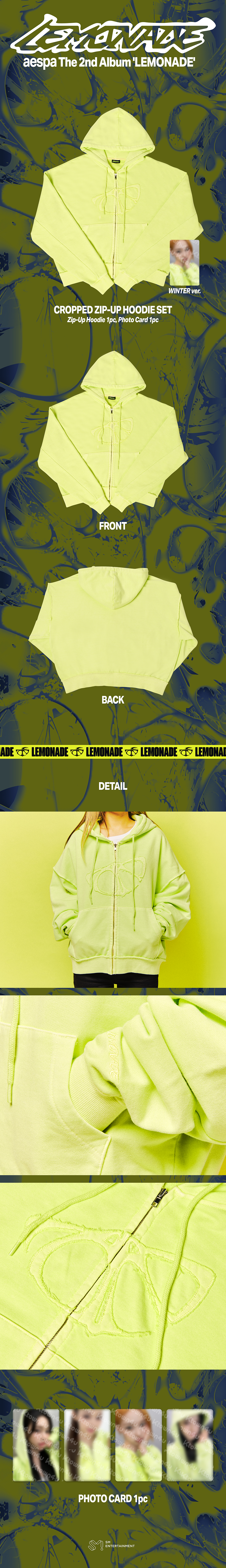 (Pre Order) aespa - Make it Lemonade Official MD - CROPPED ZIP-UP HOODIE SET
